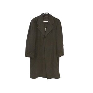 Vintage Rock-Knit Coat XL Mens Green Wool 3‎ Hidden Button Vented Overcoat USA